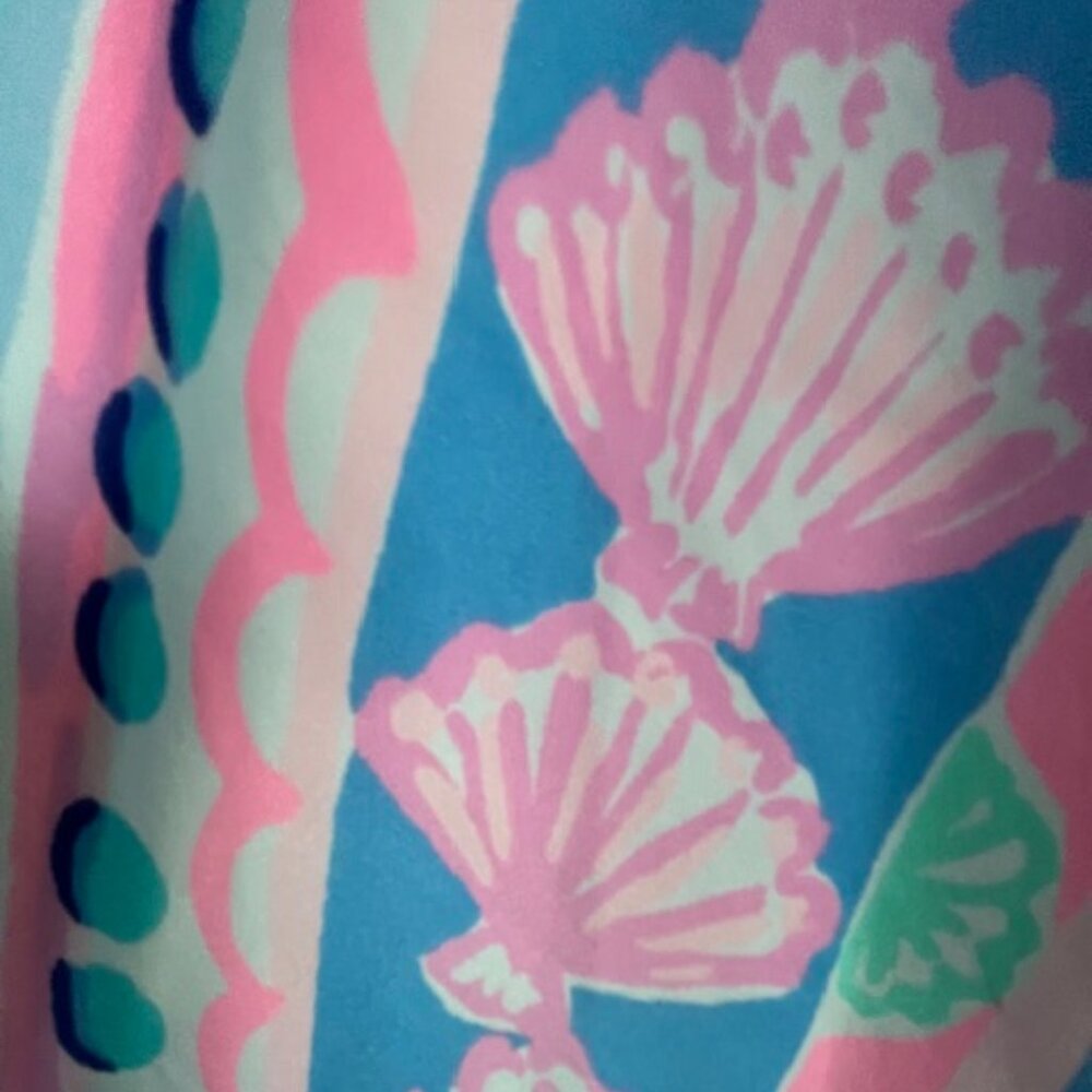 SOLD Lilly Pulitzer Julien Halter Multi Coco Island Engineered Pink Blue Top S - Picture 7 of 14